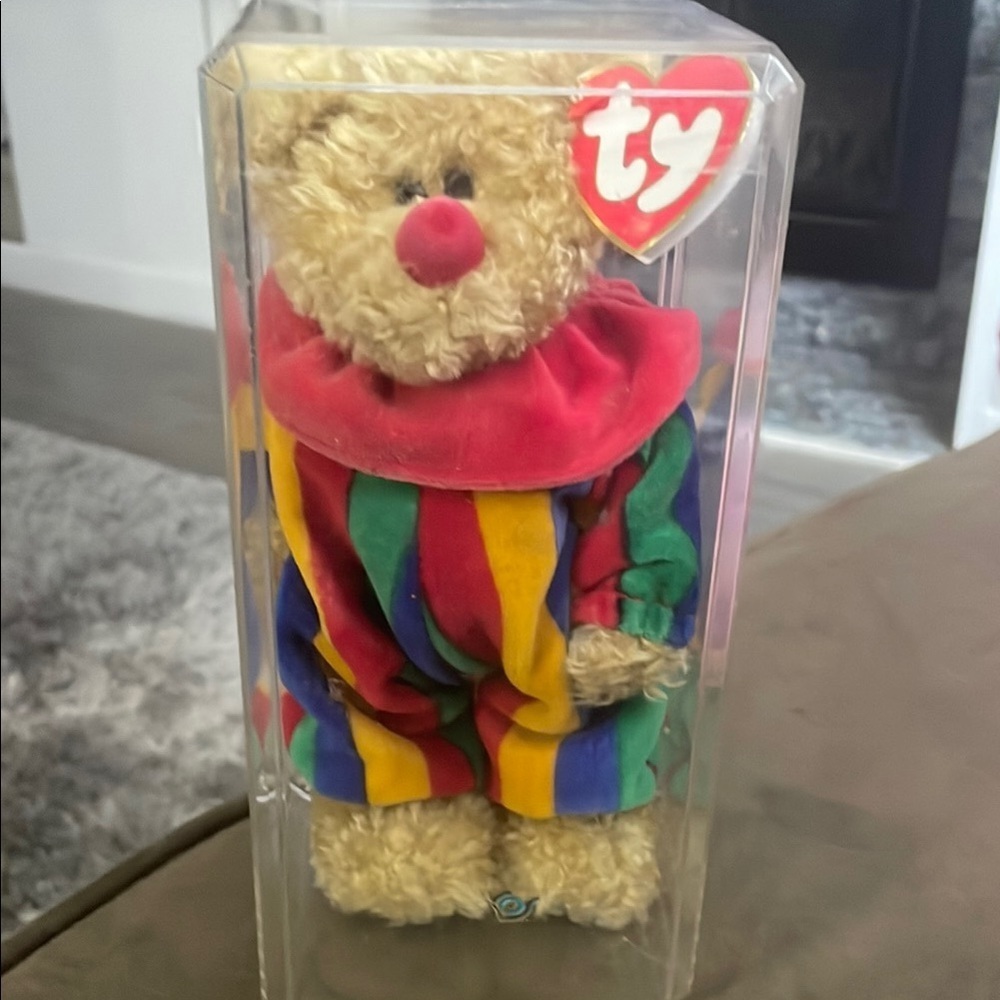 Tare Piccadilly clown Ty Colorful Striped Bear Plush Toy